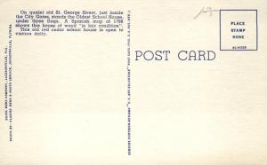 St Augustine FL, Florida - Oldest School House - Linen