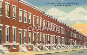 Modern Postcard Row Houses with White Marble Steps Baltimore Maryland Enoch P...