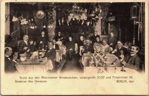 Germany Gruss aus den Rheinischen Winzertuben Berlin Vintage Postcard C128