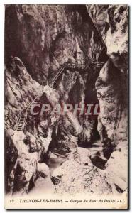 Old Postcard Thonon Les Bains Gorges du Pont du Diable