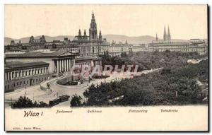 Old Postcard Wien Partament Rathhaus Franzening Votivkirche