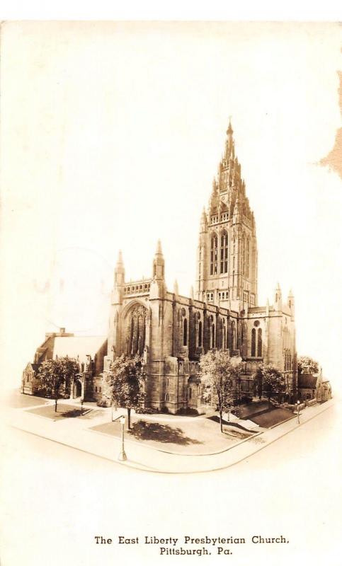 D43/ Pittsburgh Pennsylvania RPPC Postcard 1955 East Liberty Presbyterian Church