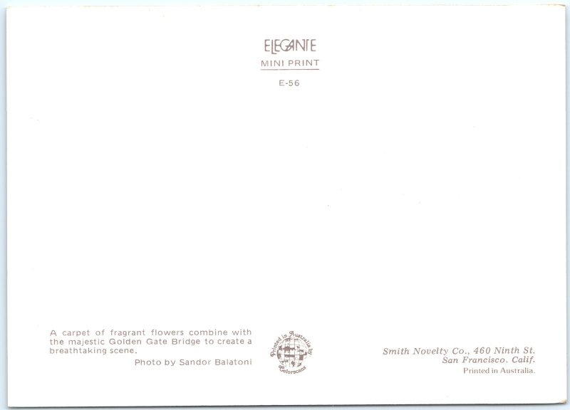 c1970s San Francisco, CA Golden Gate Bridge Fragrant Flowers Chrome 4x6 PC M16