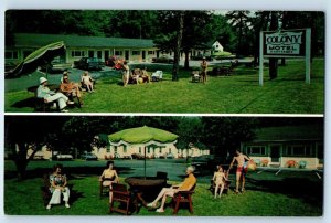1960 Scarborough Maine Postcard Colony Motel Cottages East Grand Ave. Pine Point