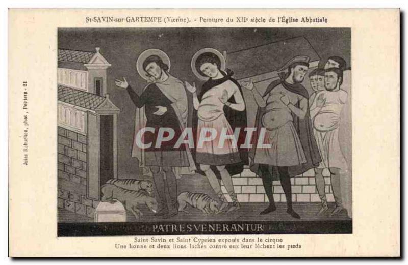 Postcard Old St savin on gartempe (comes) of the twelfth century painting of ...