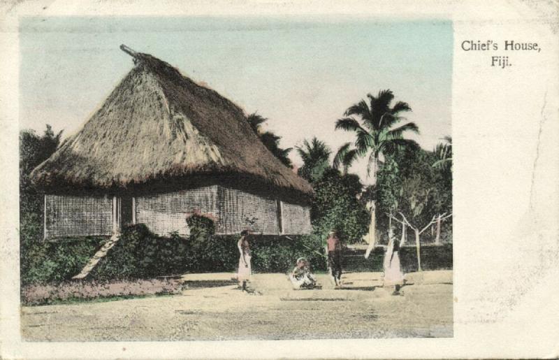 fiji islands, Chief's House (1911) Stamp, Gus. Arnold