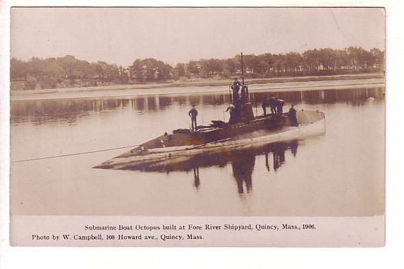 Real Photo Submarine Octopus Built Fore River Shipyard, Quincy, Massachusetts.
