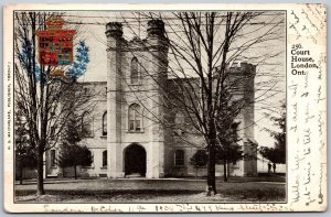 Postcard London Ontario c1904 Court House by MacFarlane Canadian Crest