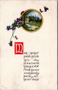 Postcard Greetings - house - May your path pilot you in pleasant ways