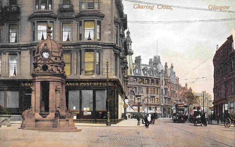 Charing Cross Post Office Glasgow Scotland UK 1910c postcard