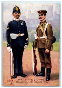 c1910 Army Service Corps Review & Field Service Order Oilette Tuck Art Postcard