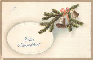 BG4420 fir branch bell embossed  christmas weihnachten   germany  greetings