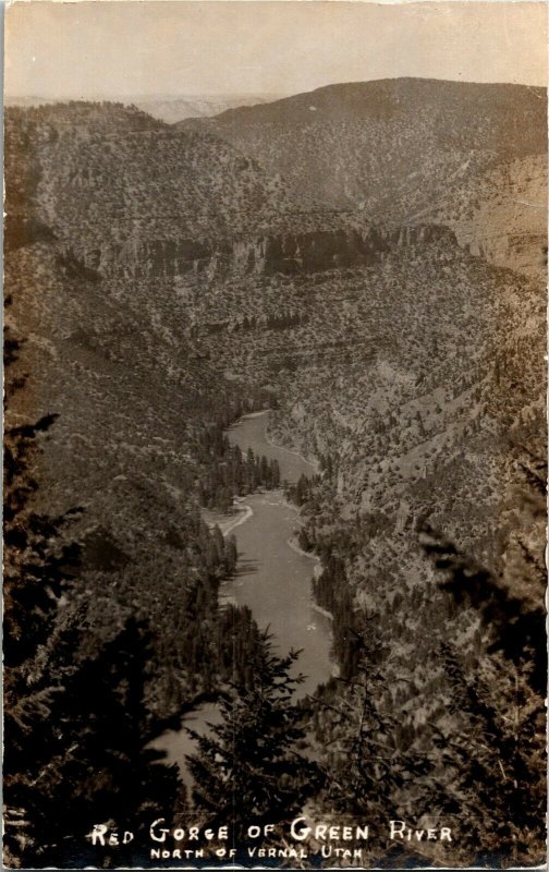 RPPC Red Gorge of Green River, North of Vernal UT Vintage Postcard Q36