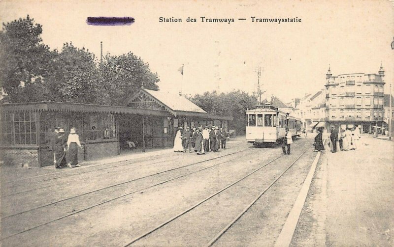BLANKENBERGHE BELGIUM~STATION des TRAMWAYS-TRAMWAYSSTATIA~PHOTO POSTCARD