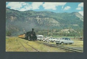Post Card D&RGW Narrow Gauge Train Pulling Into Rockwood CO Used Not Posted