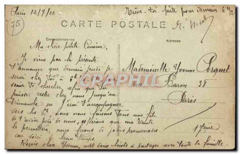 Old Postcard Paris Bois de Boulogne L & # 39etang of lilies