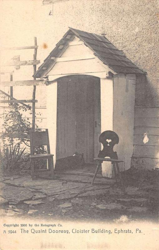 Ephrata Pennsylvania Cloister Bldg Quaint Doorway Antique Postcard K17877