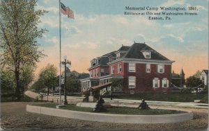 Postcard Memorial Camp Washington 1861 17th Washington Streets Easton PA