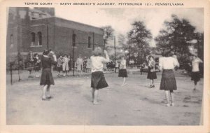 Pittsburgh Pennsylvania St Benedicts Academy Tennis Court Postcard AA59115