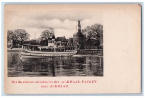 Postcard With New Saloon Boat and the Alkmaar Package to Alkmaar c1905