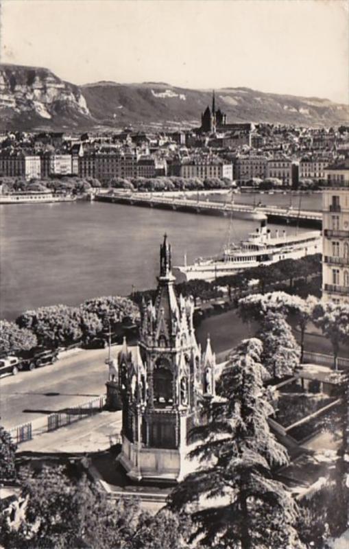 Switzerland Geneve Le monument Brunswick et la ville 1958 Photo