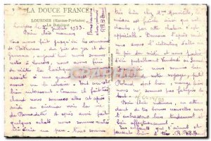 Old Postcard La Douce France Lourdes Basilica