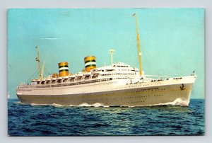 SS Nieuw Amsterdam Holland American Line Luxury Cruise DB WOB Postcard 