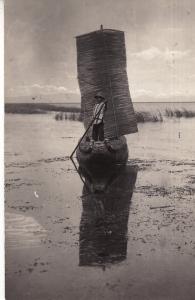 Bolivia - Man in Reed Boat - Lake Titicaca - RP