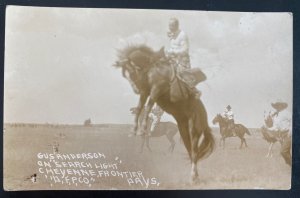 Mint USA RPPC Real Picture Postcard Gus Anderson On Search Light Cheyenne WY Rod