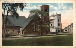 Bristol Rhode Island RI Trinity Church Vintage Postcard