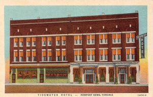 TIDEWATER HOTEL Newport News, Virginia ca 1930s Vintage Postcard