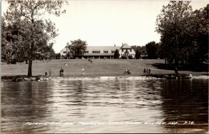 RPPC IN Angola Potawatomi Inn Pokagon State Park Lake James Shore 1940s S8