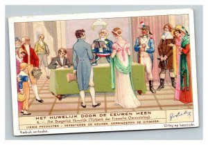 Vintage Liebig Trade Card - Dutch - 2 of Marriage Through the Centuries Set