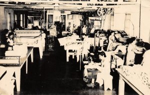 G49/ Interesting RPPC Postcard c1940s Women Sewing Factory Interior 4