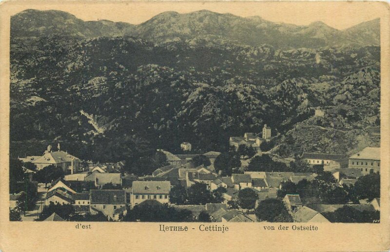 Postcard Montenegro Cettinje panorama