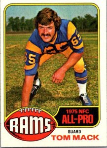 1976 Topps Football Card Tom Mack Los Angeles Rams sk4632