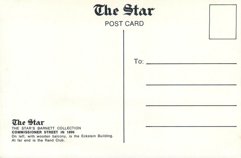 Postcard UK British Star Barnett collection Comissioner Street 1896