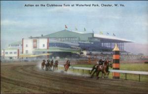 Chester WV Waterford Park Horse Racing Postcard