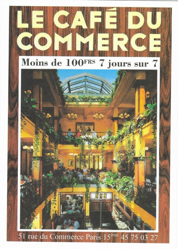 Le Cafe du Commerce 51 Rue du Commerce Paris France 4 by 6