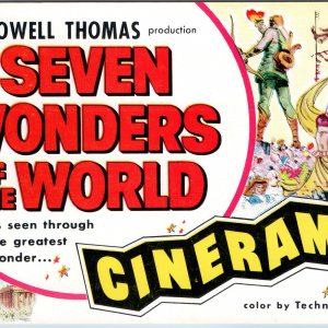 1958 Seven Wonders of World Cinerama Movie Postcard Century Theatre Minneapolis