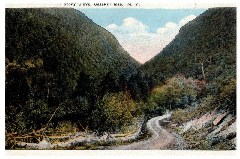 1921 Stony Clove Catskill Mts NY Road Scenic Vintage Postcard