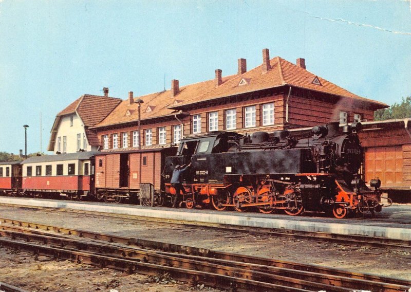 Steam Train Baederbahn Bad Doberan-Ostseebad Kuehlungsborn Railway postcard