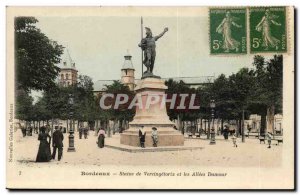 Bordeaux - Statue of Vercingetorix and Allees Damour - Old Postcard