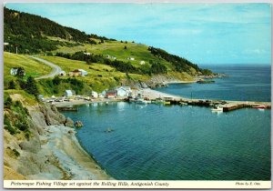 Picturesque Fishing Village Against Rolling Hills Antigonish County Postcard