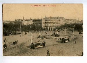 227106 SPAIN MADRID Plaza de Castelar TRAMS Vintage postcard