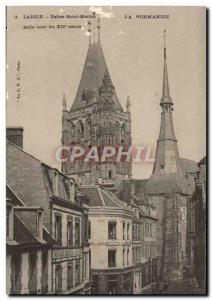 Old Postcard Laigle Church of Saint Martin Belle Tower