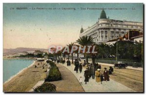 Old Postcard Cannes Croisette promenade From