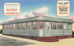 Atlantic City Centennial Diner Linen Postcard