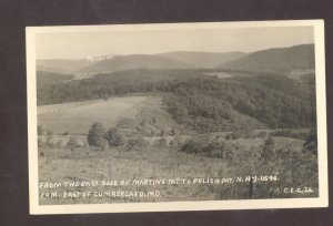 RPPC CUMBERLAND MARYLAND US HIGHWAY 40 POLISH MOUNTAIN REAL PHOTO POSTCARD