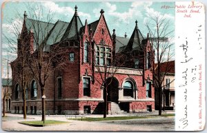 VINTAGE POSTCARD THE PUBLIC LIBRARY AT SOUTH BEND INDIANA POSTED 1906